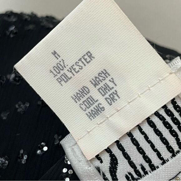 CFTC Studio Vintage 80’s Black Silk Beaded Evening Top M - Picture 5 of 10